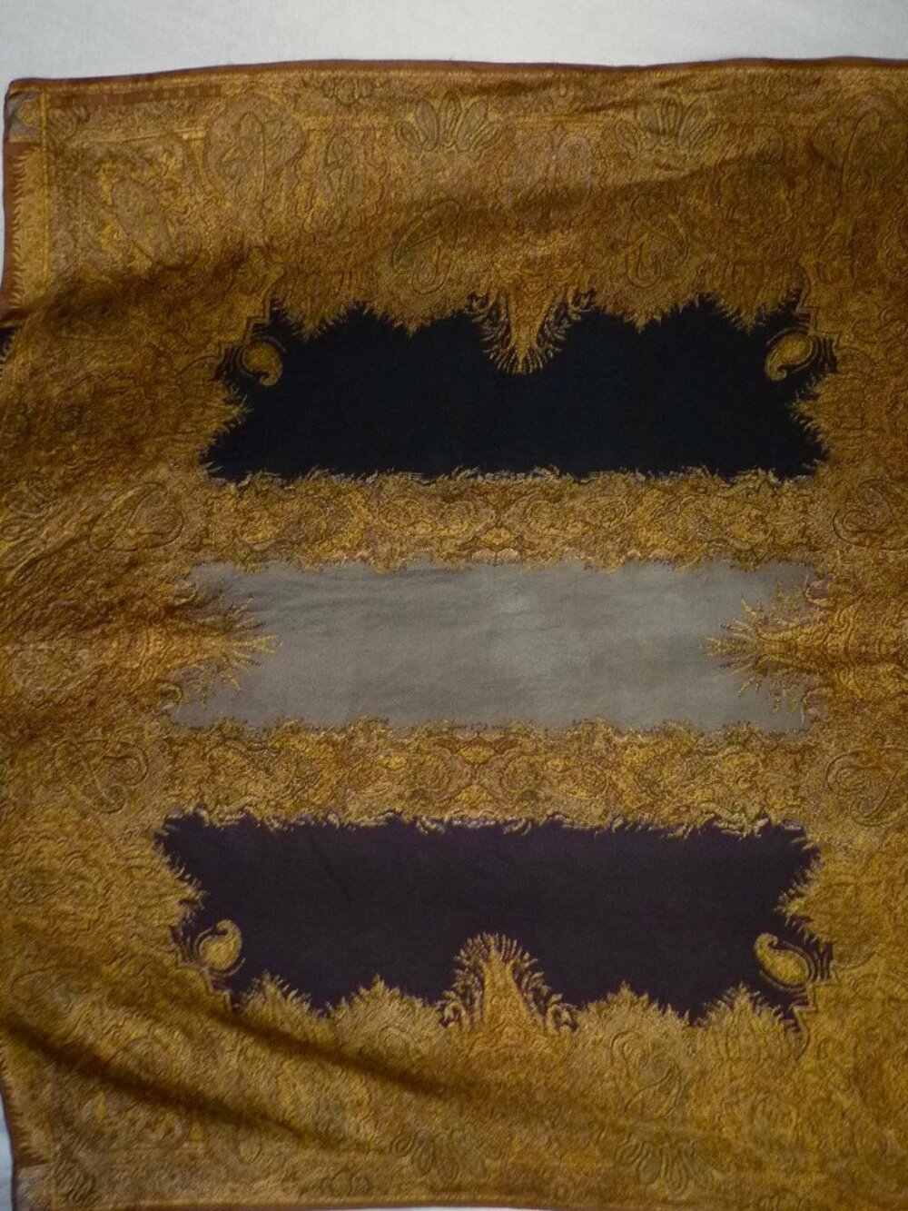 Perry Ellis vintage  paisley silk scarf 38x38"